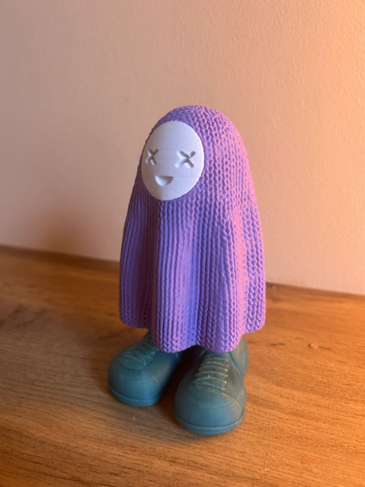 Fantasmino Fjoccoloso decorazione 3D vista laterale con texture artigianale