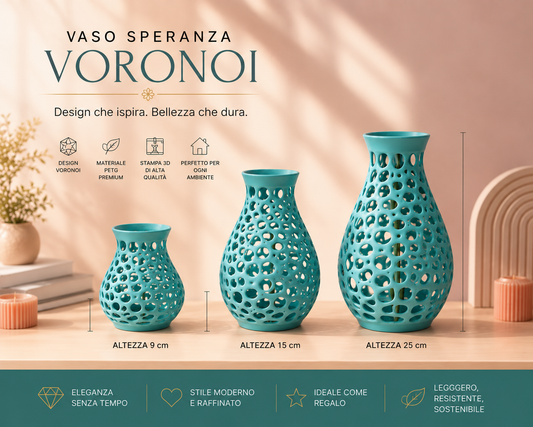 Elegant collection of three modern designer vases with Voronoi geometric pattern, premium 3D printed home decor, contemporary interior design, decorative living room accessories, and luxury styling accents.