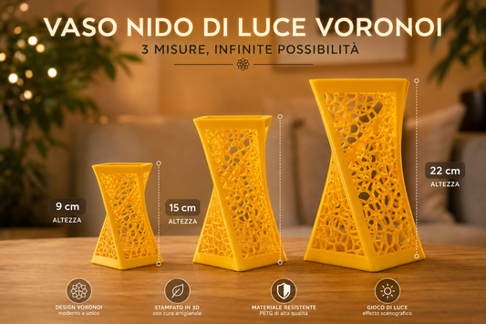 Elegant 3D printed Voronoi vase with flowers on coffee table, modern home decor accessory for contemporary living room interior design.