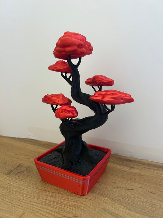 Scultura bonsai 3D artigianale con rami stilizzati