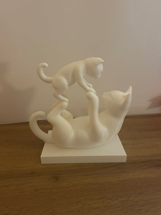 Scultura decorativa gatti stampata in 3D – dettaglio laterale