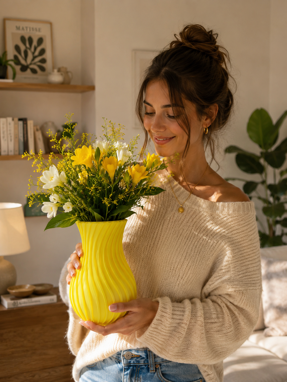 Vaso Sonnino in bioplastica PETG lucida – complemento d’arredo moderno