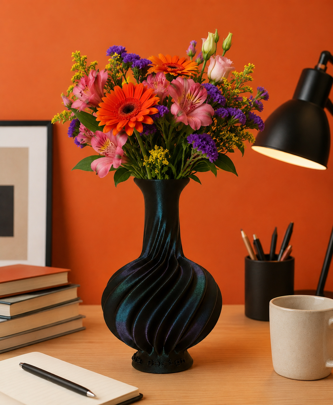 Artistic Calliope vase featuring a unique sculptural twisted design, premium decorative accessory for modern interiors