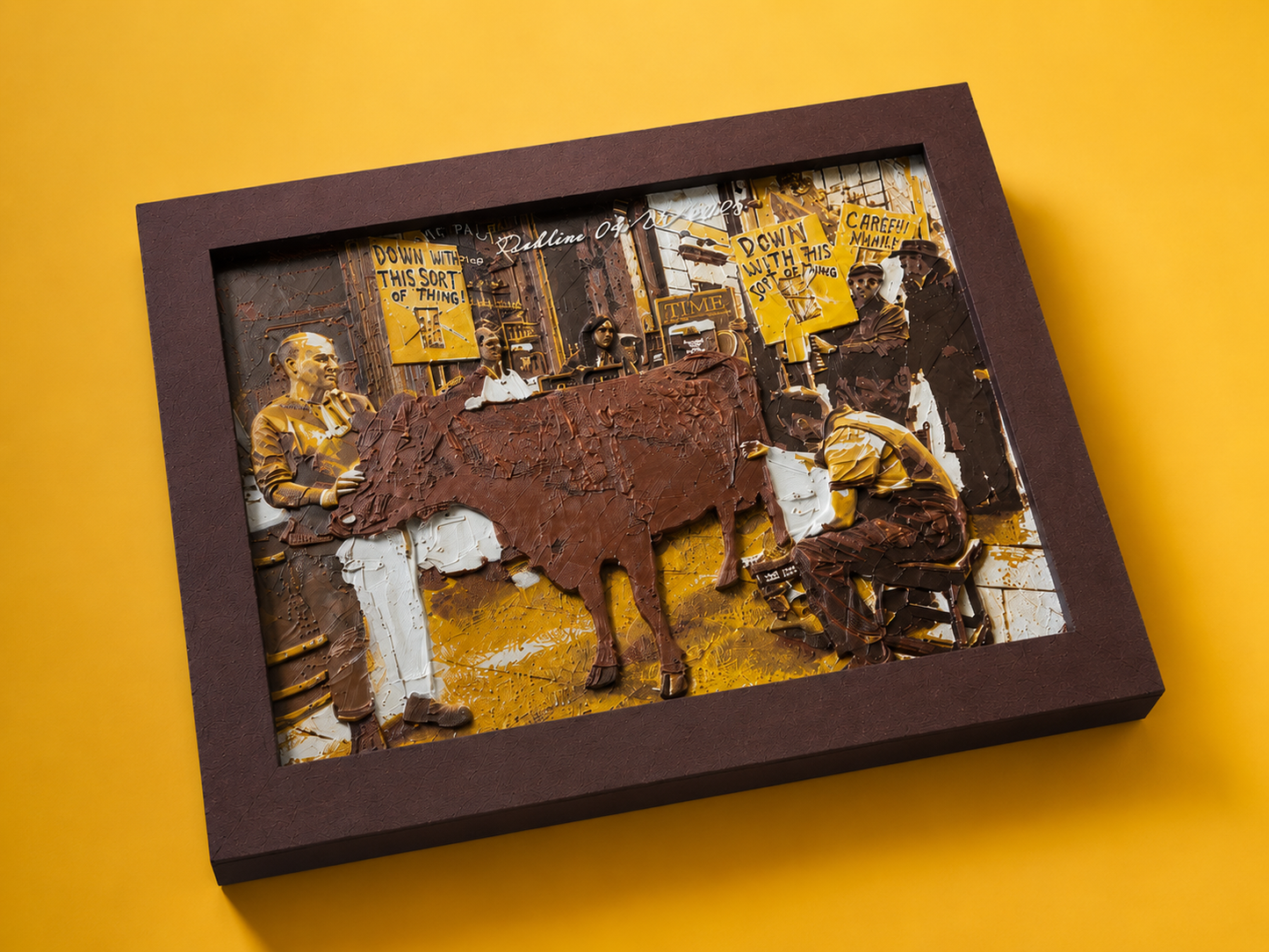 High-end handcrafted 3D relief artwork displayed on a clean modern background to highlight its sculptural texture, artistic depth and premium craftsmanship. Perfect for luxury interior decoration, galleries and contemporary wall art collections.