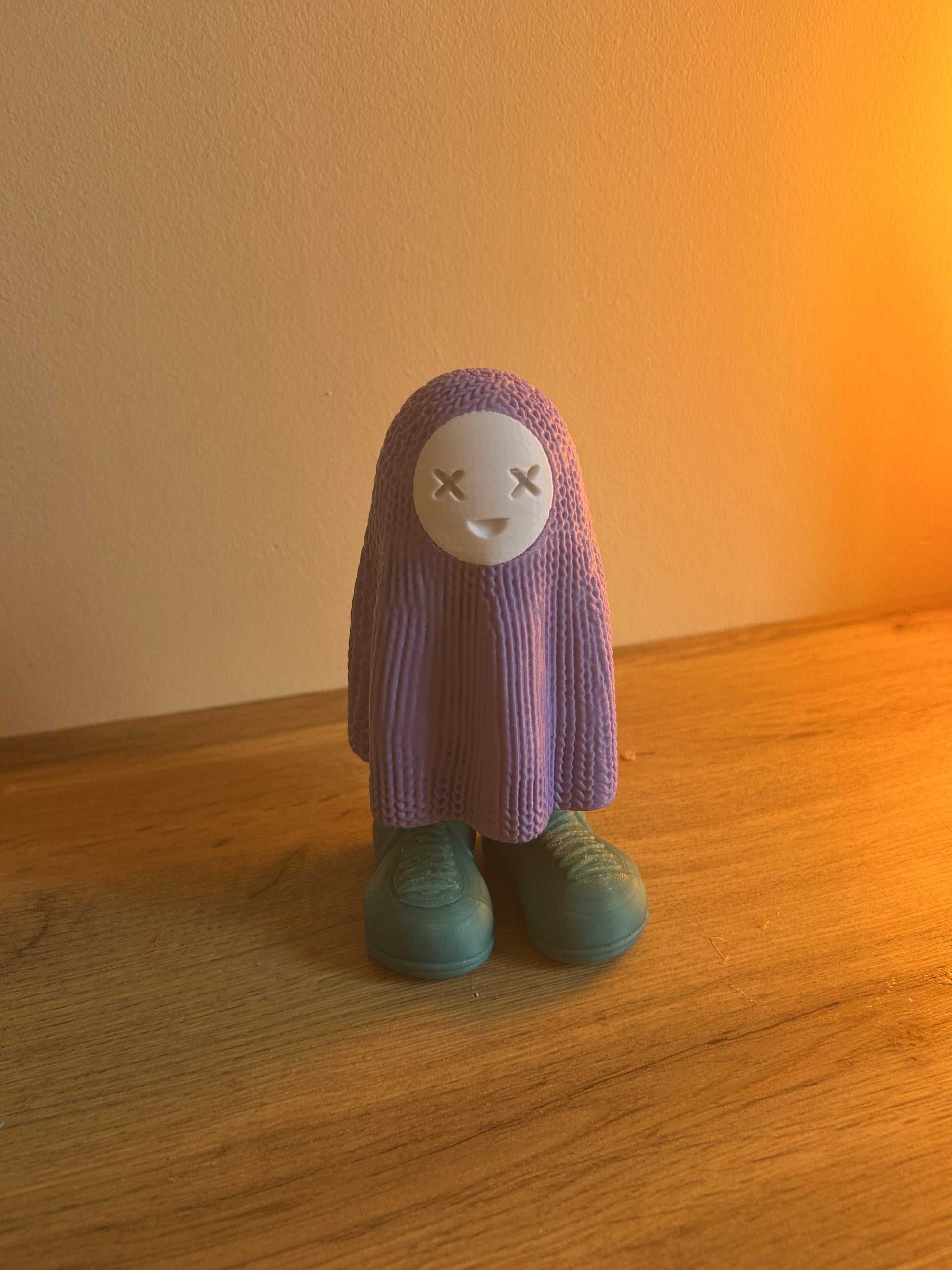 Fantasmino Fjoccoloso personaggio decorativo stampato in 3D in PLA ecosostenibile