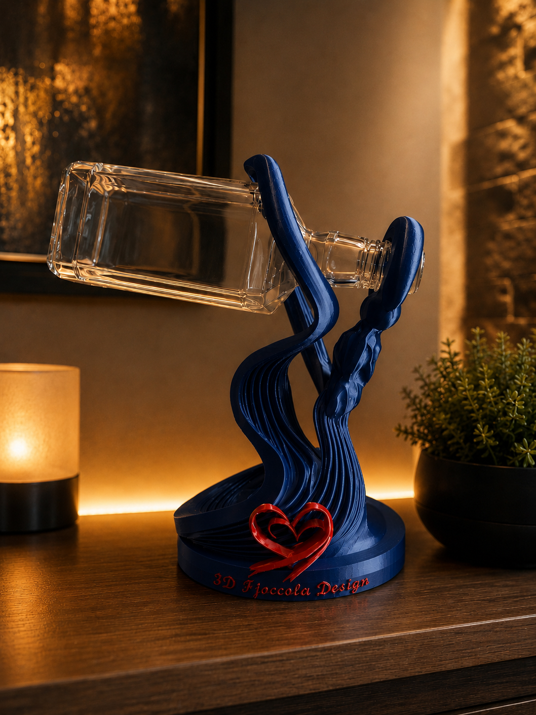 Gravity™ Portabottiglia Fluttuante di Design – Supporto Bottiglia Moderno in Stampa 3D | Arredo Casa Elegante | Idea Regalo Originale Made in Italy