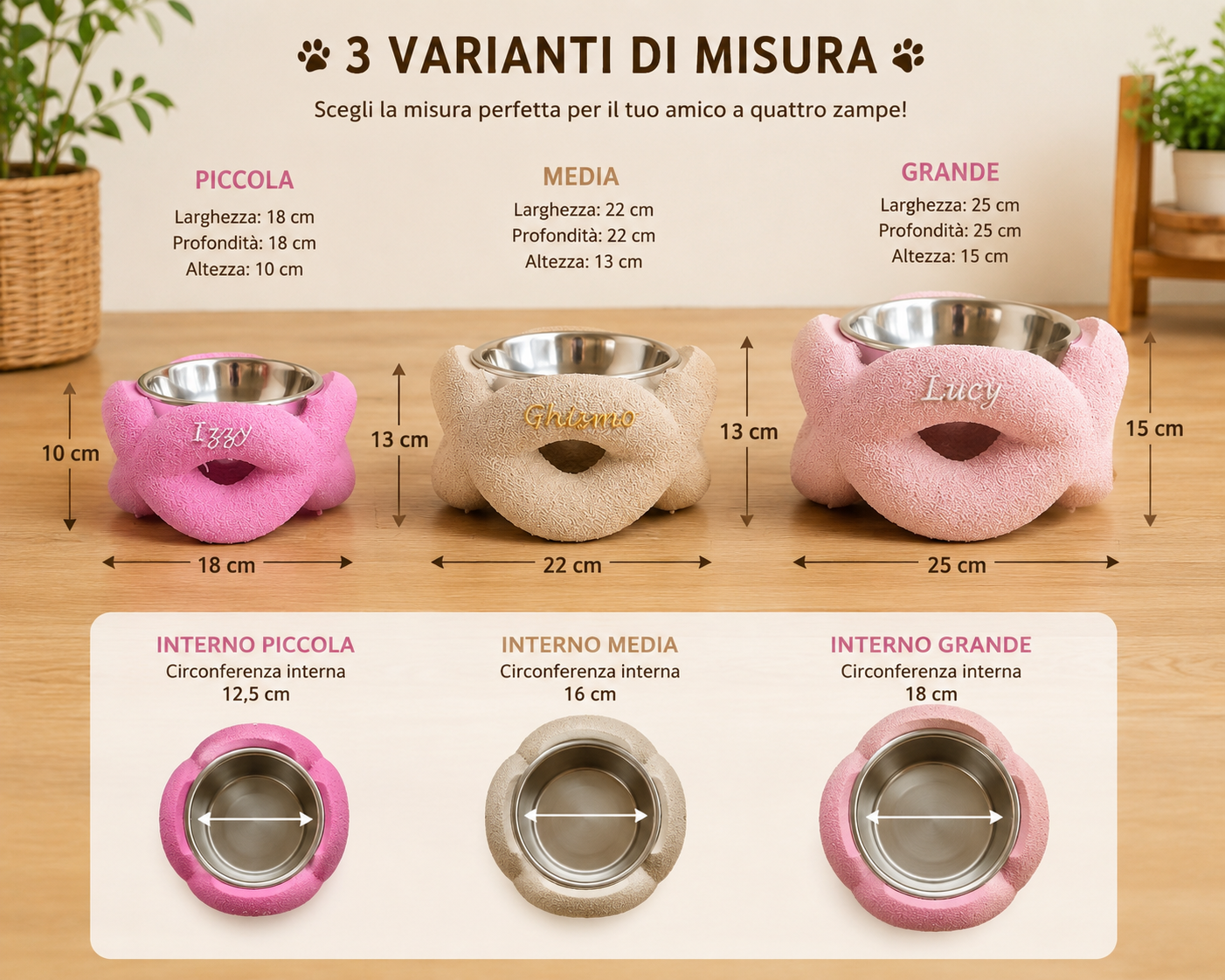 Infinity Pet Bowl available in small, medium and large sizes. Modern PETG raised pet bowl holder for cats and dogs.