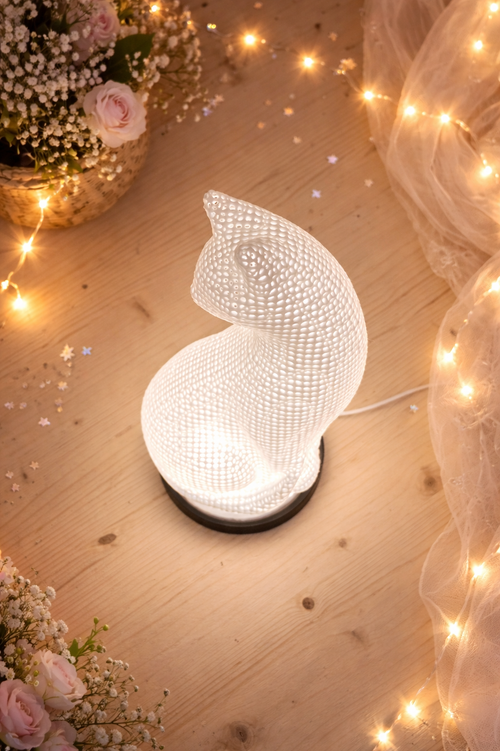 Lampada Gatto 3D – Decorazione Luminosa di Design Artigianale Made in Italy