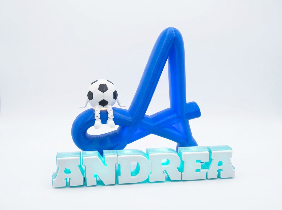 Lampada LED personalizzata con nome Andrea, luce decorativa per cameretta