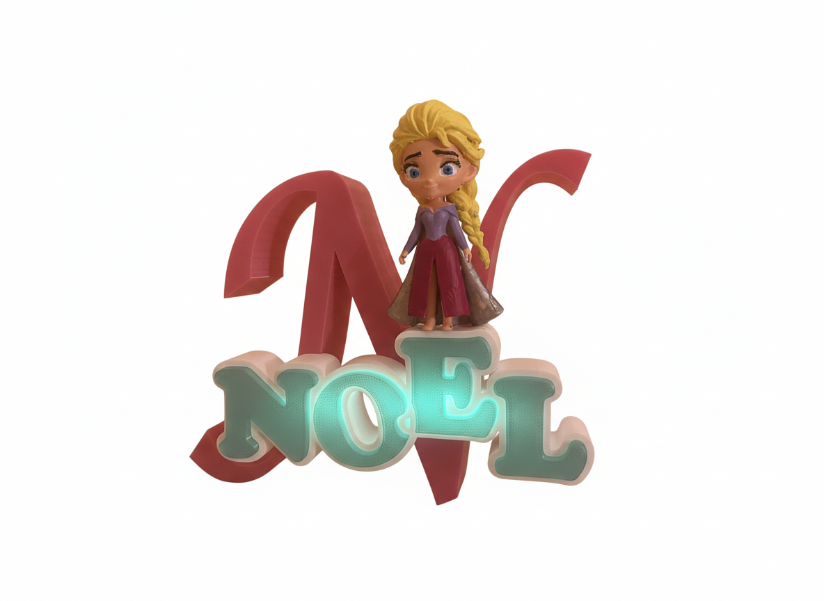 Lampada LED con nome Noel, decorazione luminosa personalizzata per bambini