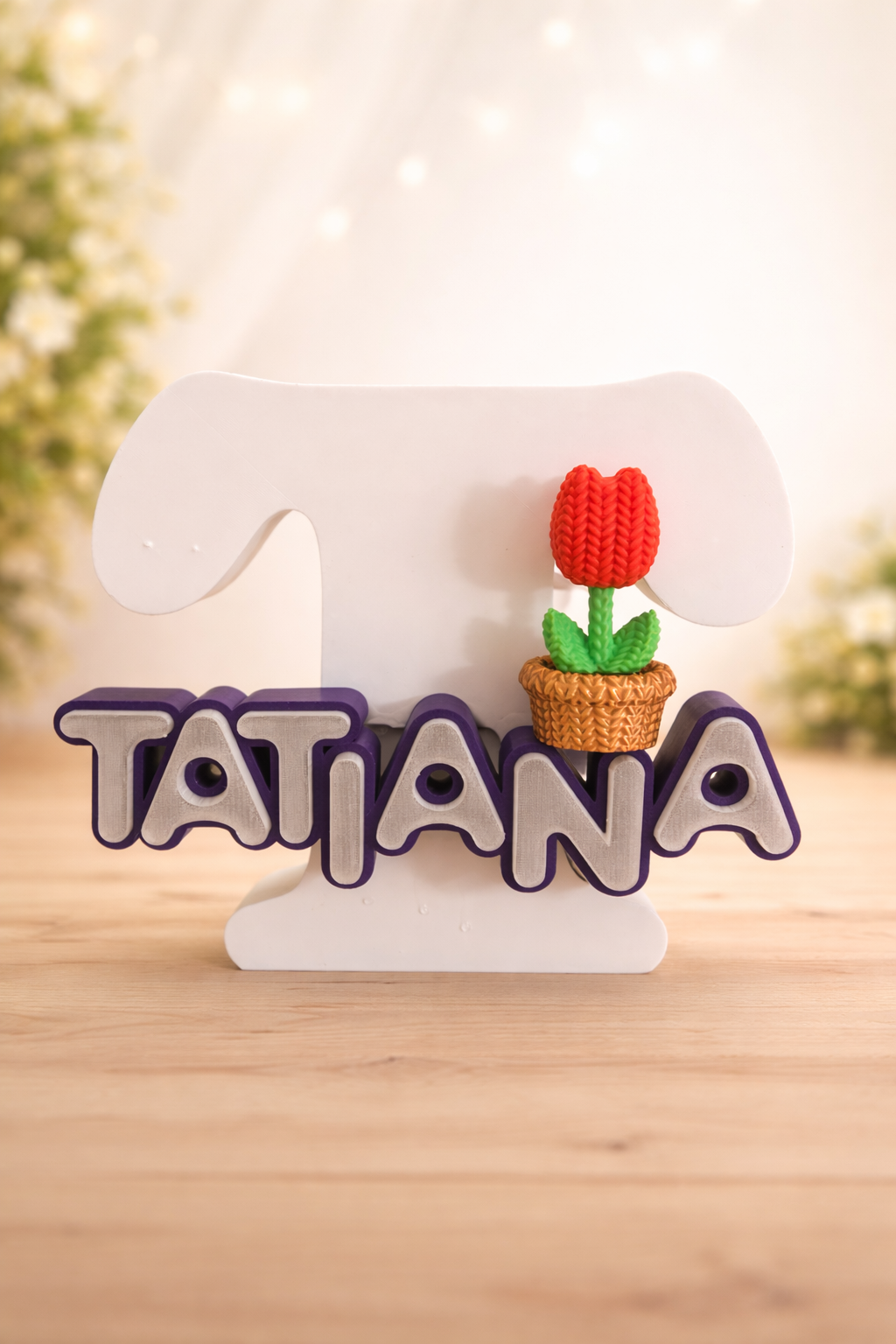 Lampada LED con nome personalizzato Tatiana, decorazione luminosa per cameretta bambini