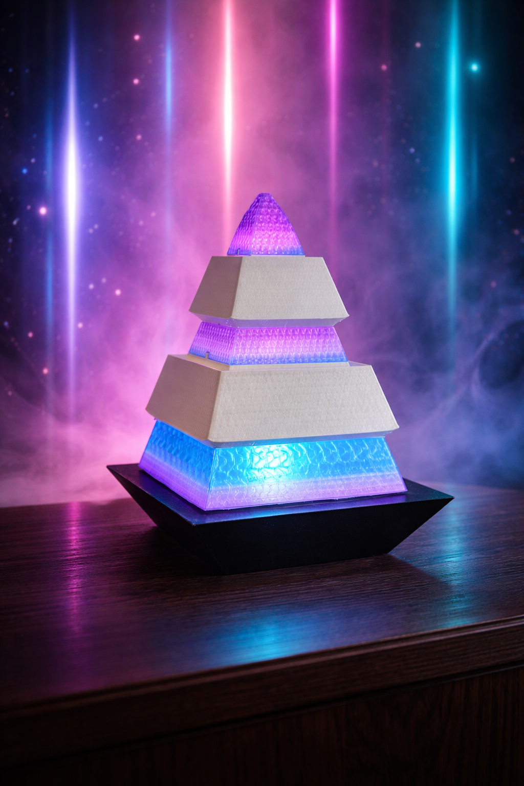 lampada piramide del deserto design moderno luce rgb multicolore