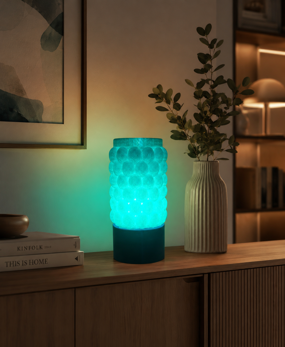 Taty Table Lamp – Modern 3D Printed PETG Design with Textured Diffuser