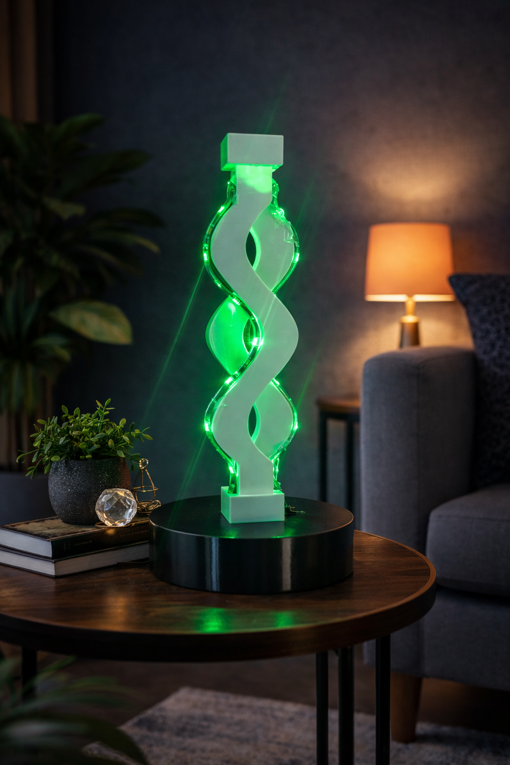 lampada vittoria scultura luminosa design moderno led blu arredo contemporaneo