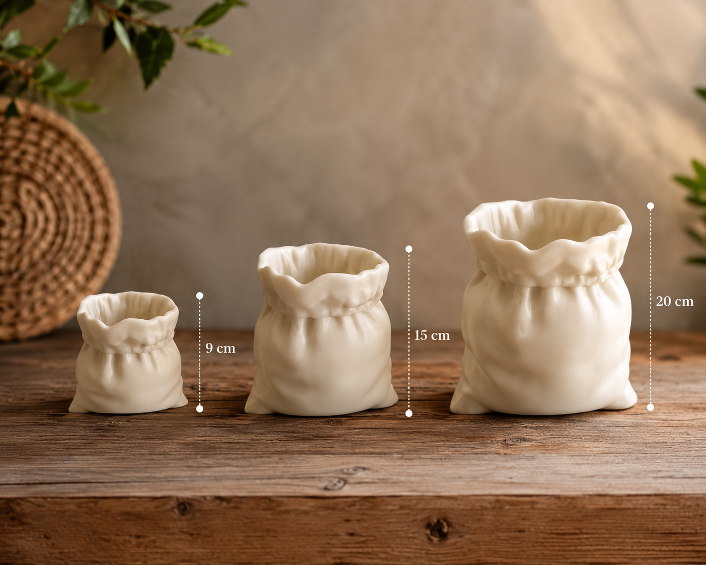 Modern beige planter available in three sizes (Small, Medium and Large). Elegant 3D printed decorative flower pots designed for indoor plants, succulents, home decoration, office…