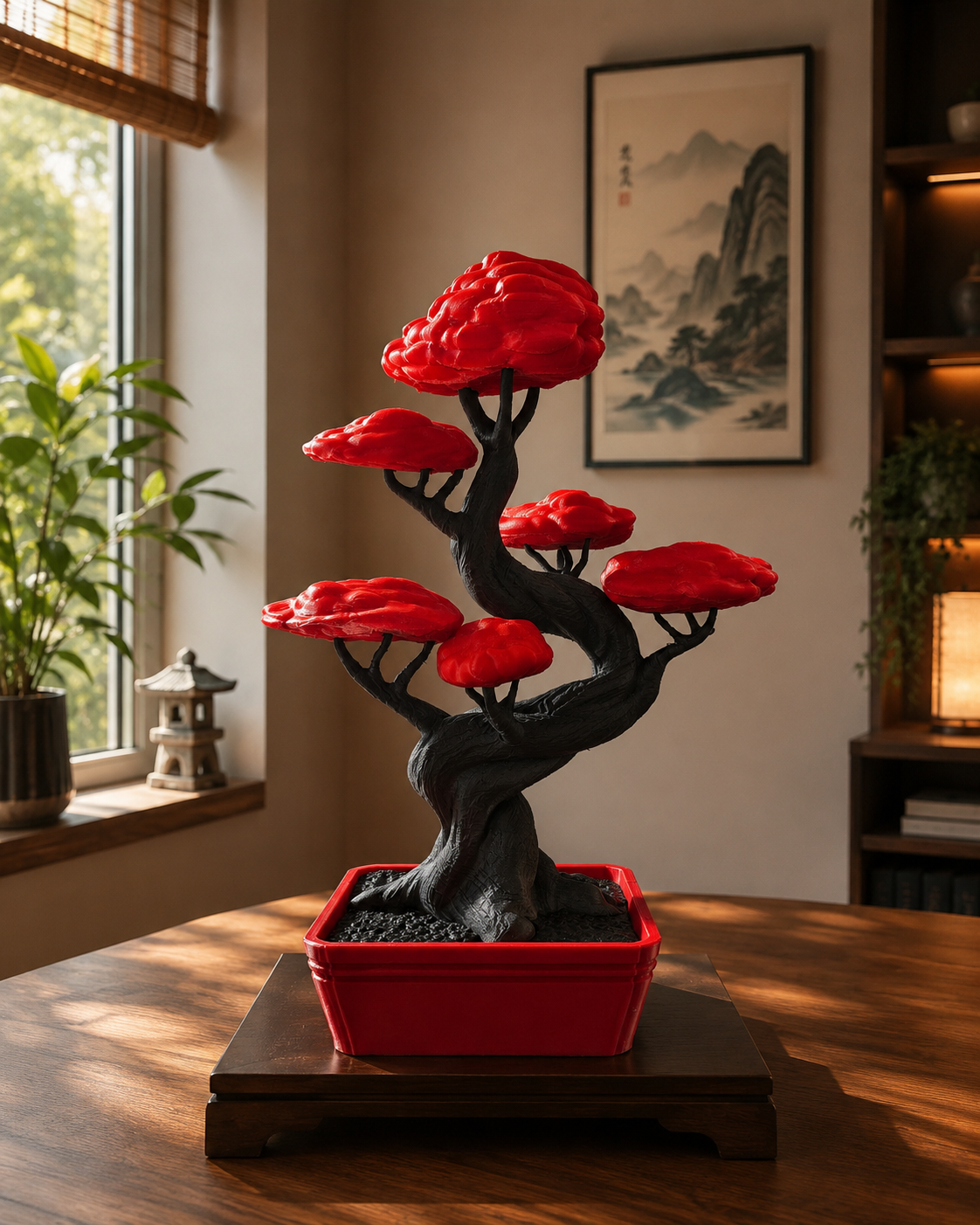 Modern decorative bonsai tree sculpture for contemporary home decor