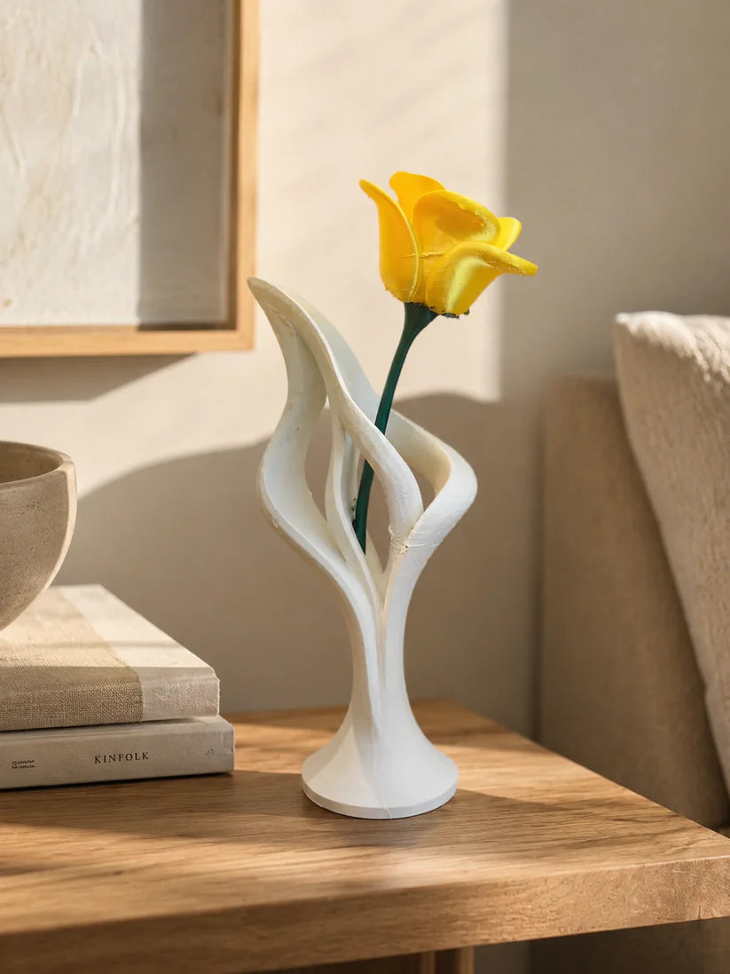 Contemporary eternal yellow rose decoration, modern flower sculpture, premium home decor, stylish interior design accent, unique romantic gift