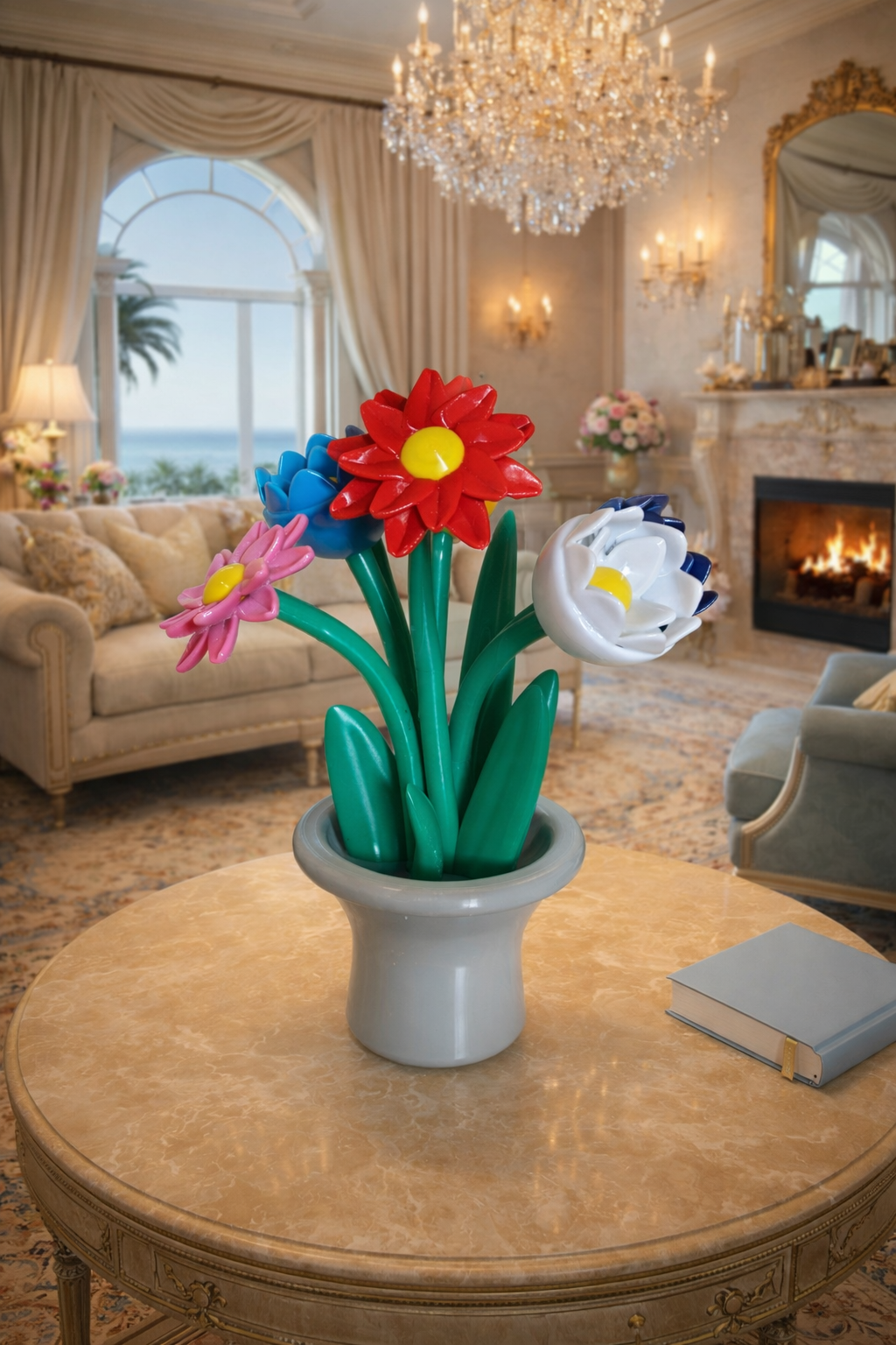 scultura floreale moderna Fiori d’Estate decorazione casa PETG colorata