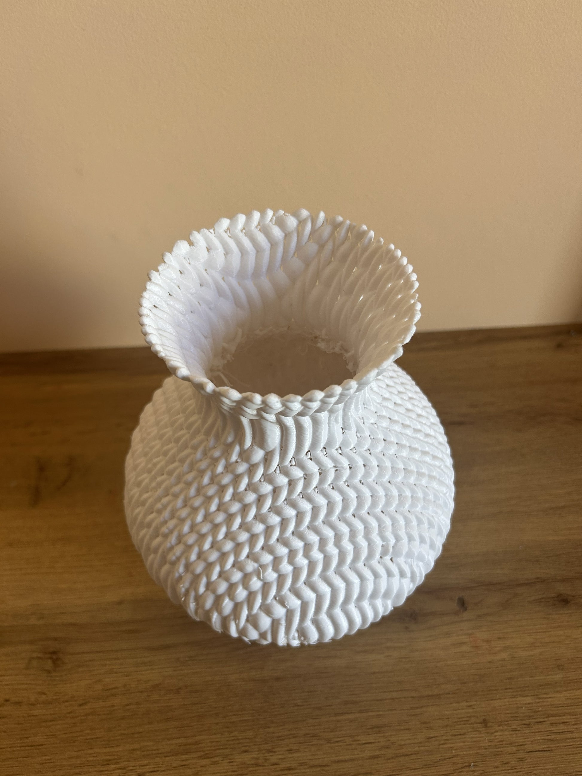 Vista dall’alto del Vaso Campagnolo 3D in PLA con collo svasato