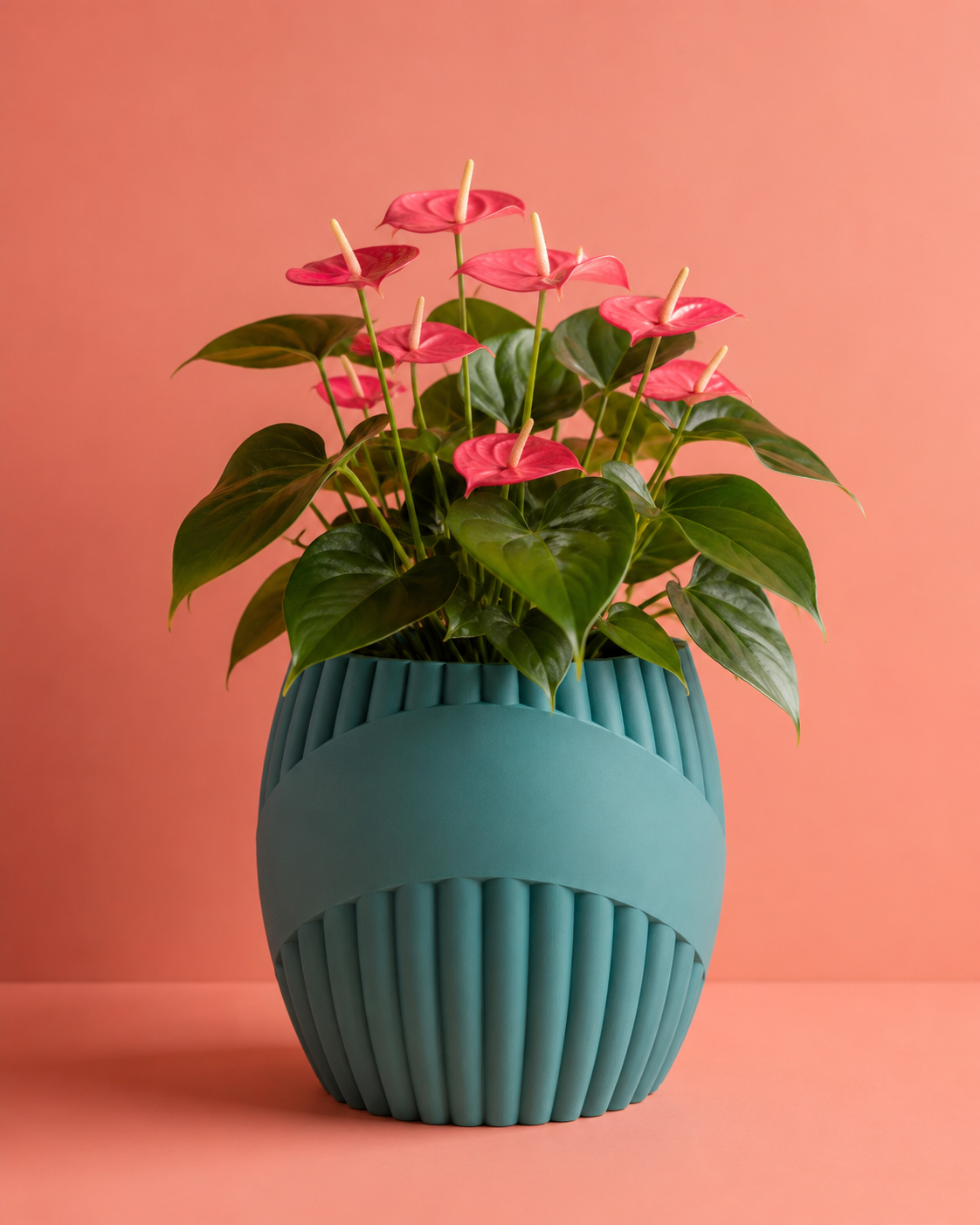 Vaso Orientale decorativo in PETG stampato in 3D, vista con sfondo colorato