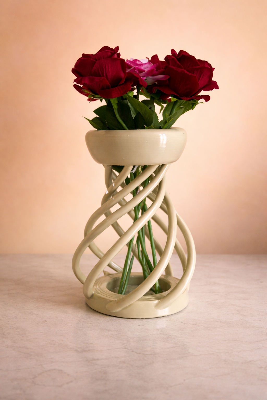 Vase decorativo intrecciato in PETG with fiori artificiali