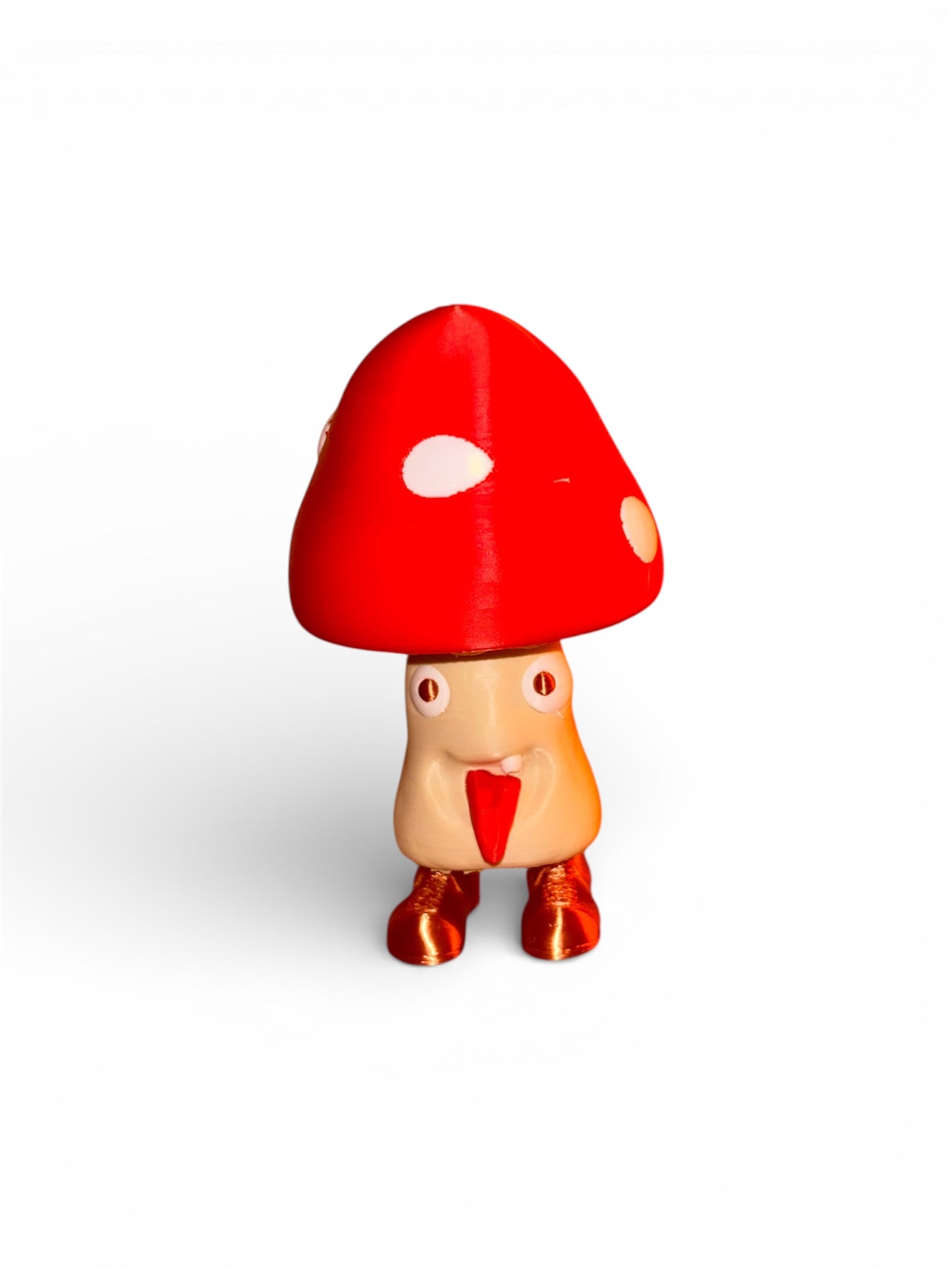 Funghetto Fjoccoloso 3D in PLA – decorazione artigianale stampata in 3D vista frontale