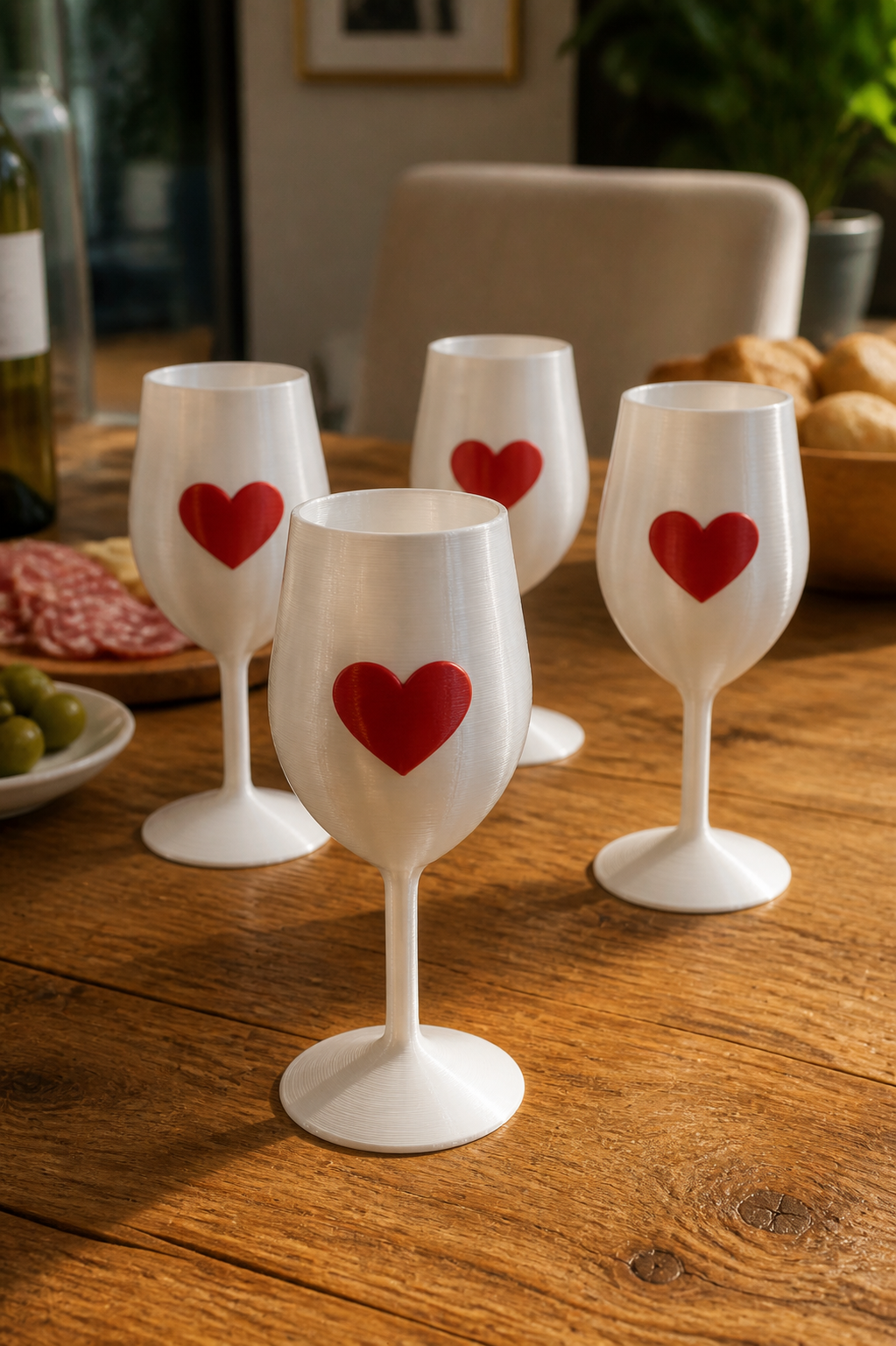 Bicchieri Fjoccolosi "I Love You" – Calici Decorativi con Cuore Rosso | Romantic Home Decor, Idea Regalo Originale per Innamorati e Design Moderno per la Casa - Default AI [fjoccola-variant-options:default] [fjoccola-ai:1782986832592]