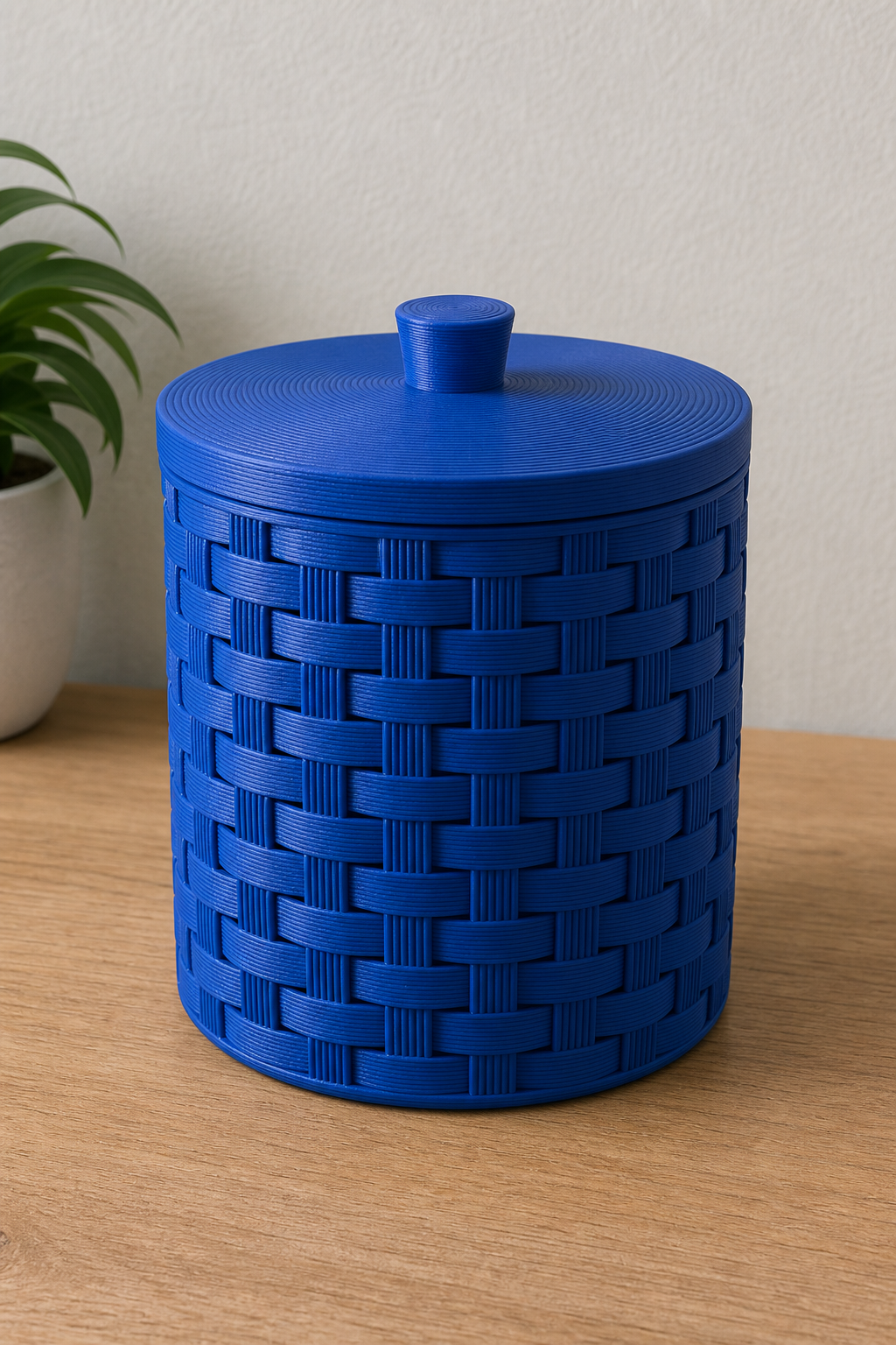 Basket Intreccio 3D – Design Moderno with Coperchio - Color: Blue