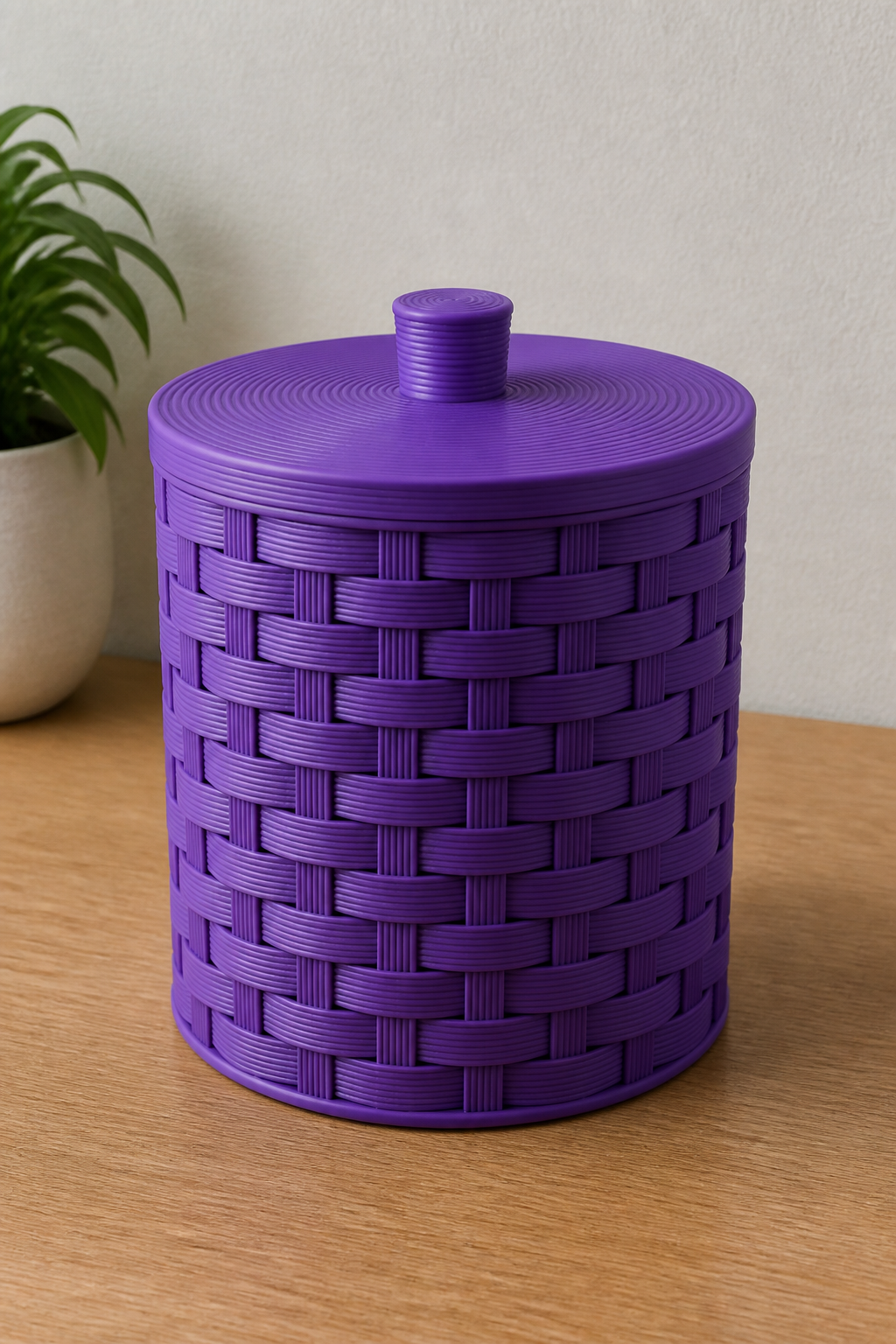 Basket Intreccio 3D – Design Moderno with Coperchio - Color: Purple