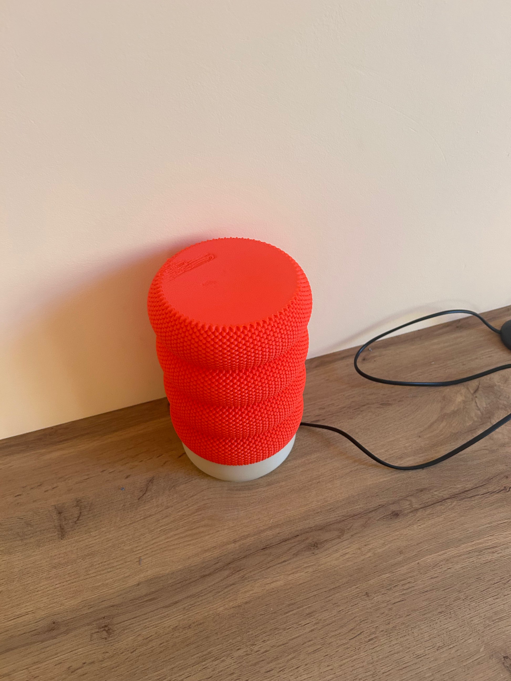 Dettaglio vista dall’alto della Lampada 3D Tessitura Ondulata