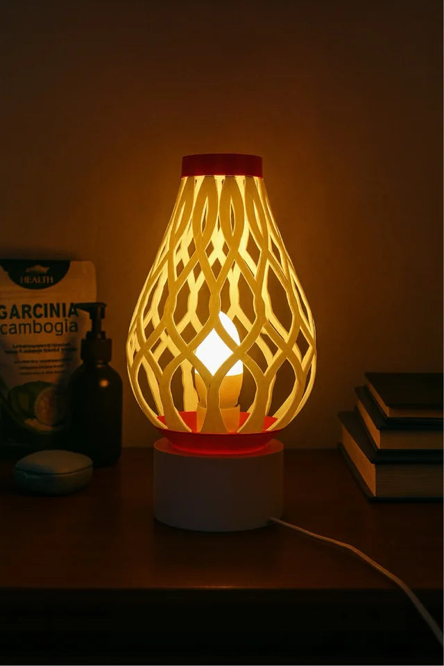 Lampada Aperta in plastica bianca stampata in 3D – design moderno 22x22x30 cm