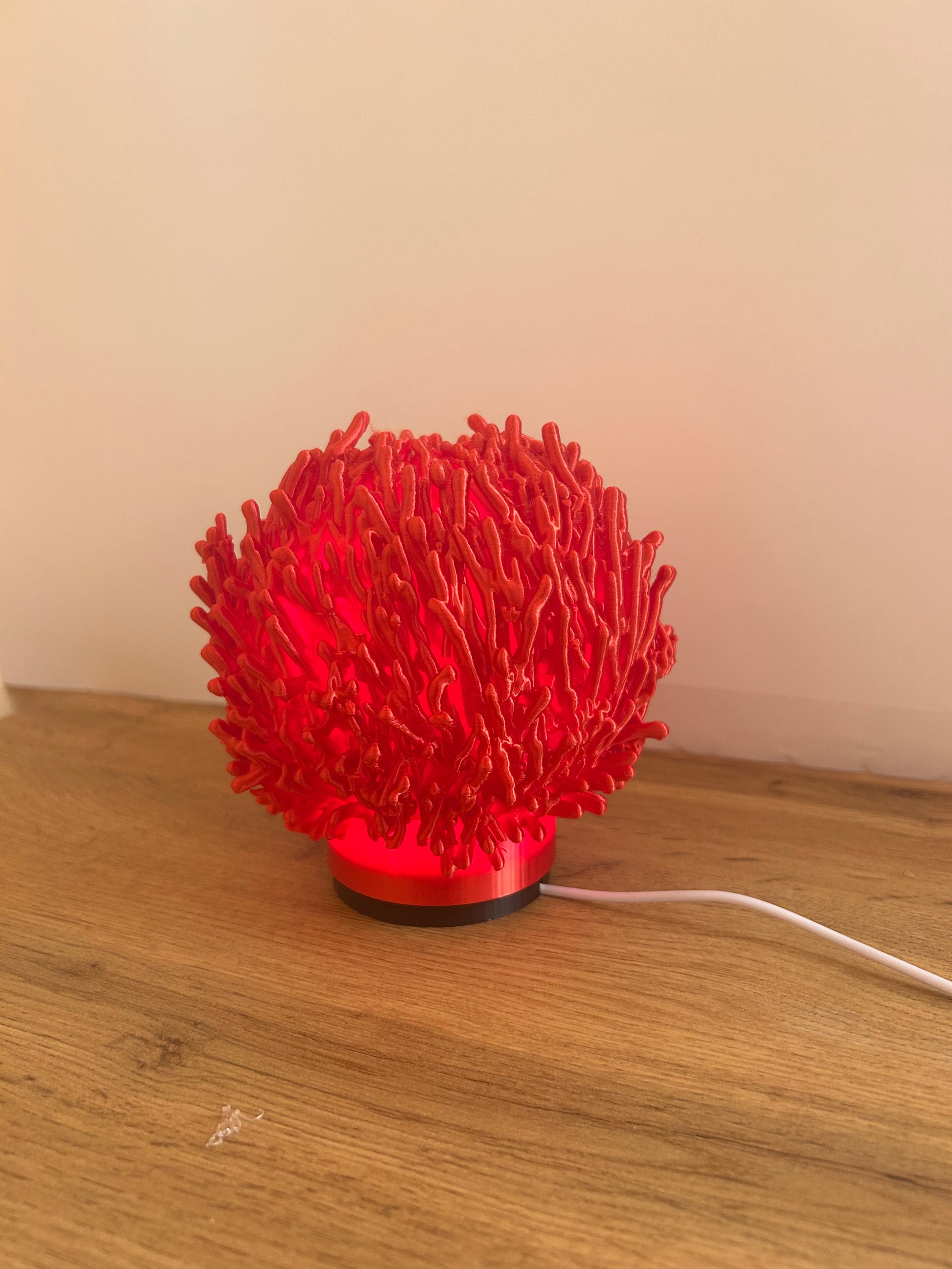Lampada Corallo 3D in PLA ecologico – vista frontale