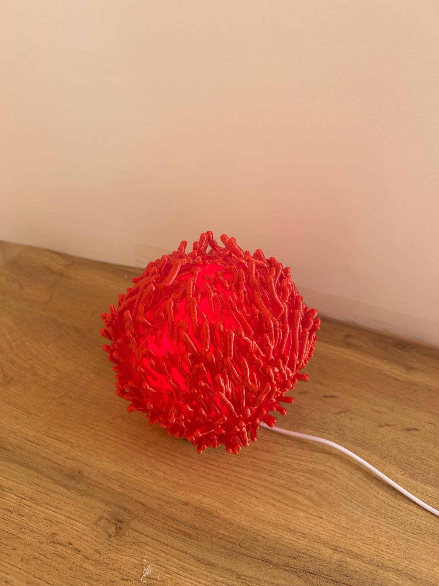 Lampada Corallo 3D – struttura intrecciata vista dall’alto