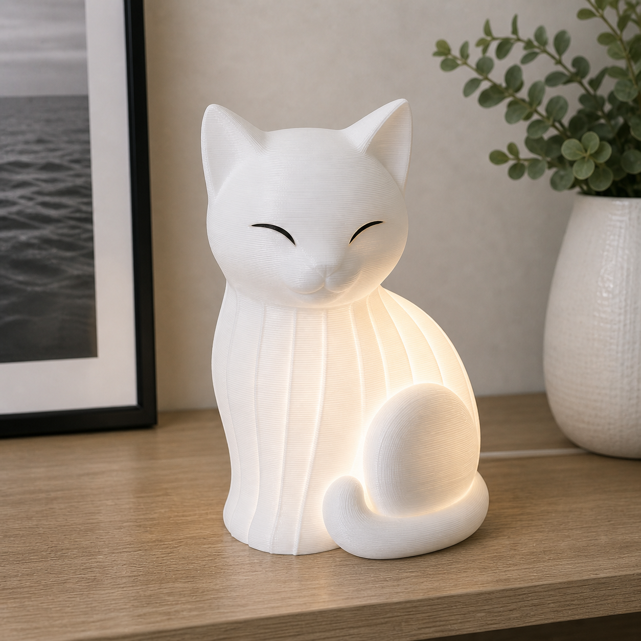 Lampada Gatto 3D – Decorazione Luminosa di Design Artigianale Made in Italy - Color: Bianco AI [fjoccola-variant-color:Bianco] [fjoccola-ai:1783018773309]