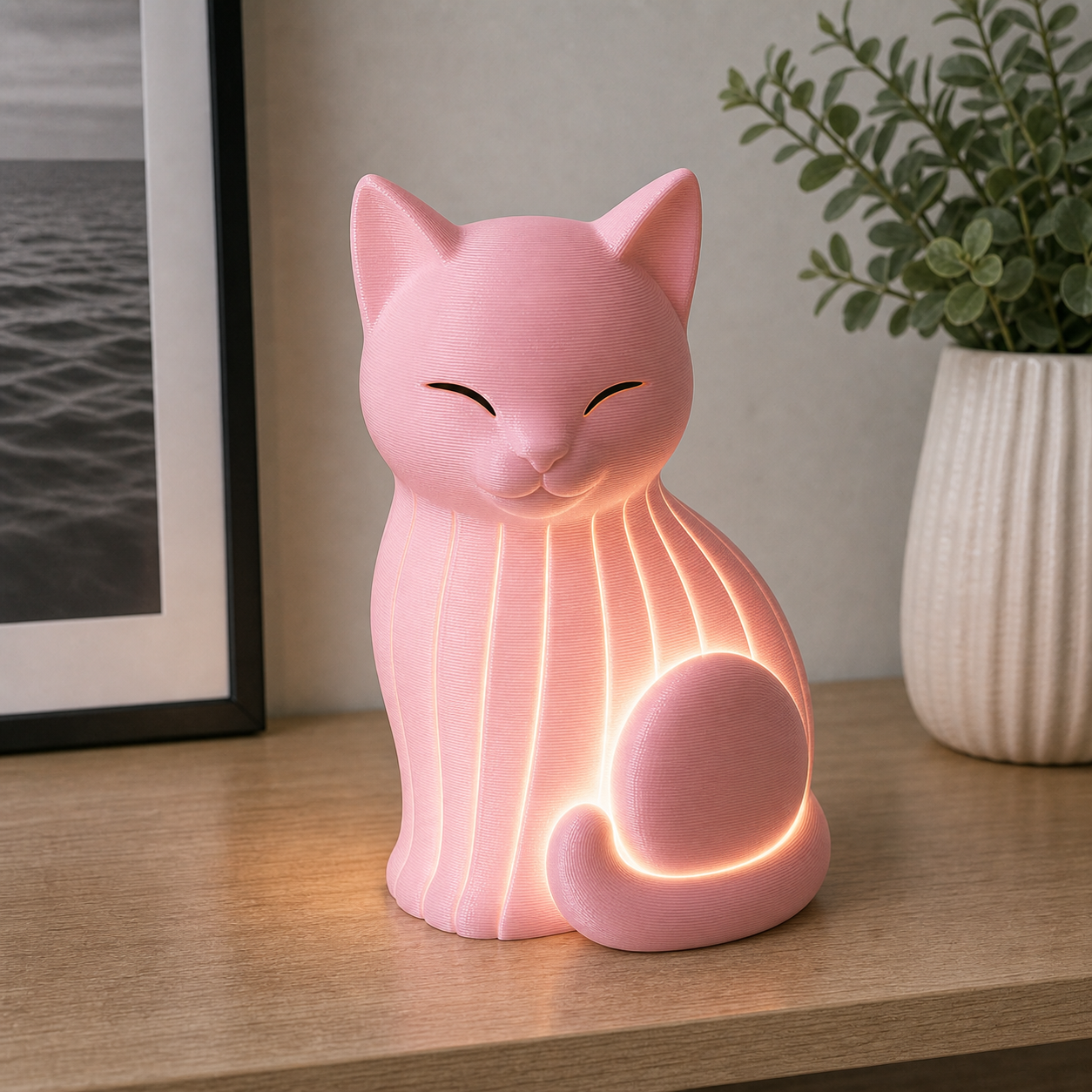 Lampada Gatto 3D – Decorazione Luminosa di Design Artigianale Made in Italy - Color: Pink AI [fjoccola-variant-color:Pink] [fjoccola-ai:1783019574070]