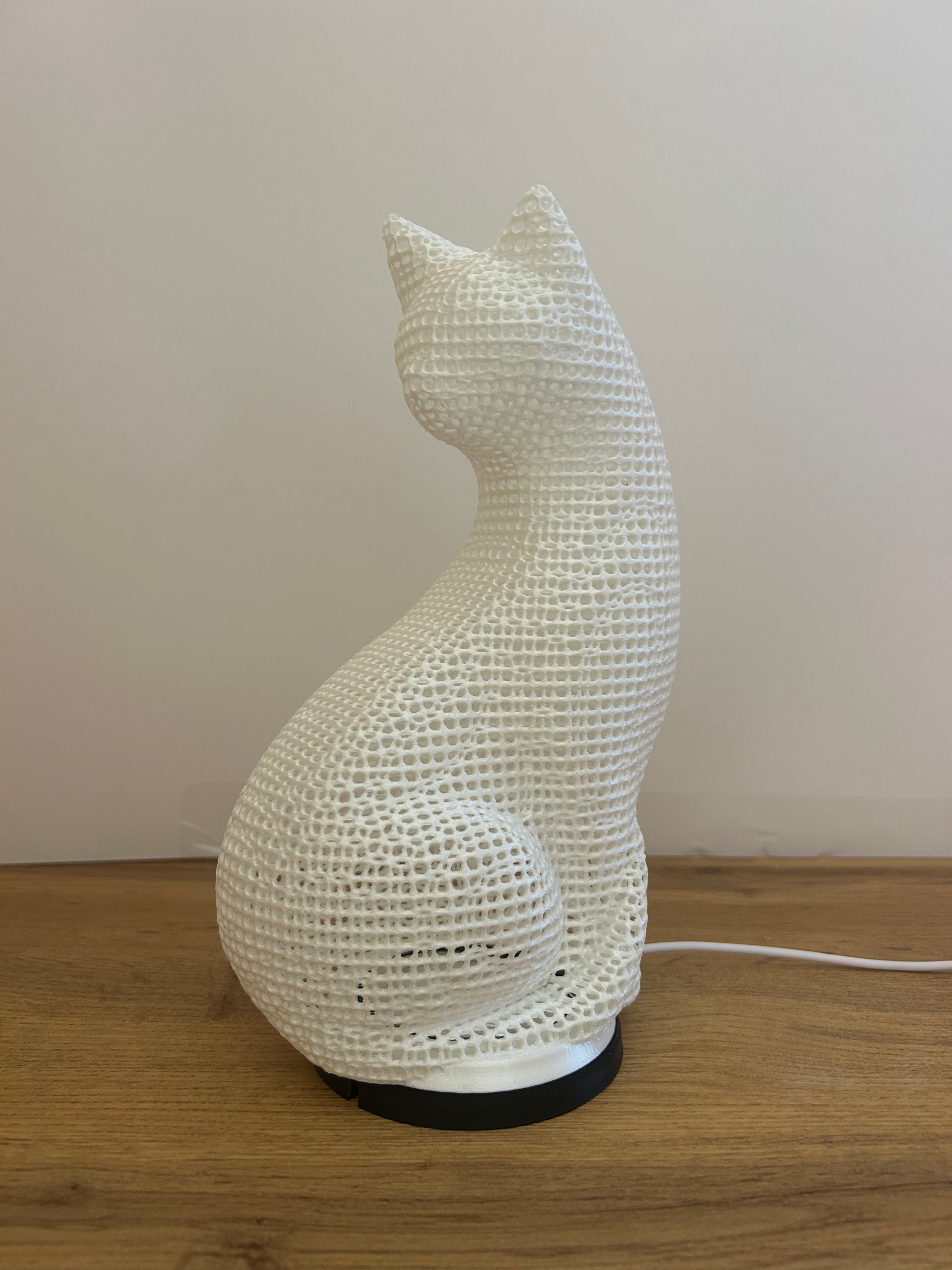 Lampada Gatto 3D in PLA bioplastica, design artigianale Made in Italy