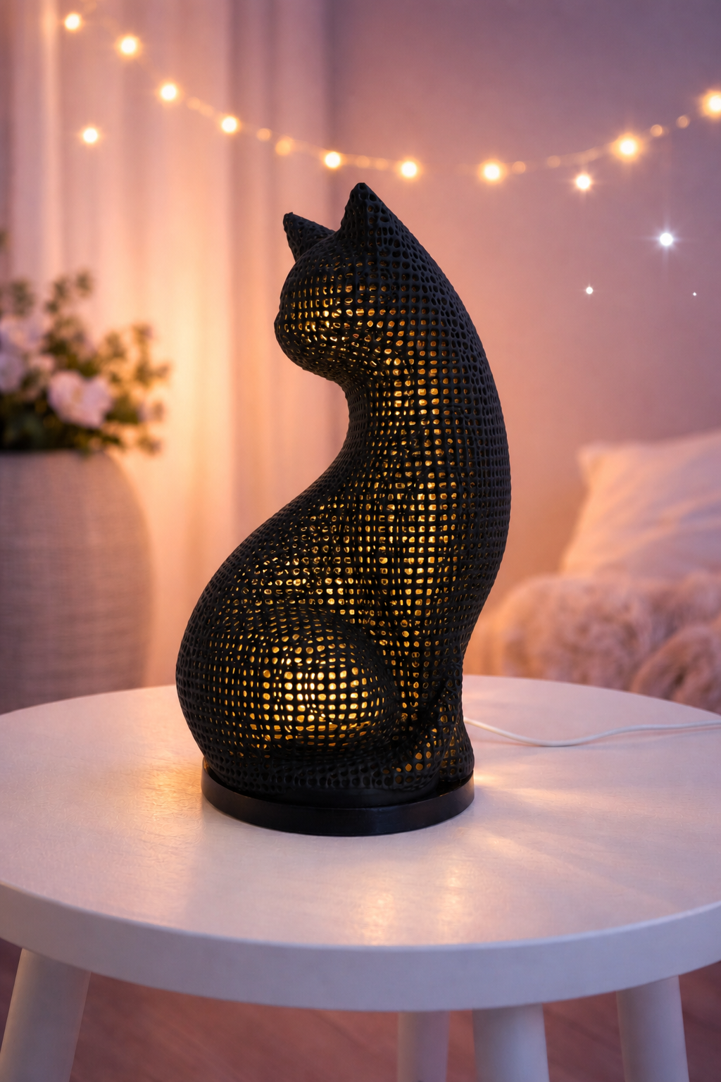 Lampada Gatto 3D – Decorazione Luminosa di Design Artigianale Made in Italy - Nero AI [fjoccola-variant-color:Nero] [fjoccola-ai:1782940771238]