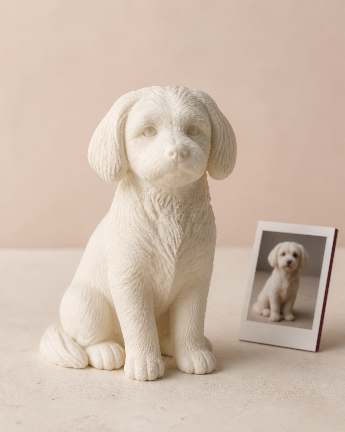 Scultura 3D personalizzata di un cane realizzata da fotografie