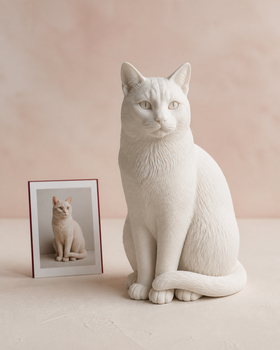 Scultura 3D personalizzata di un gatto realizzata da fotografie