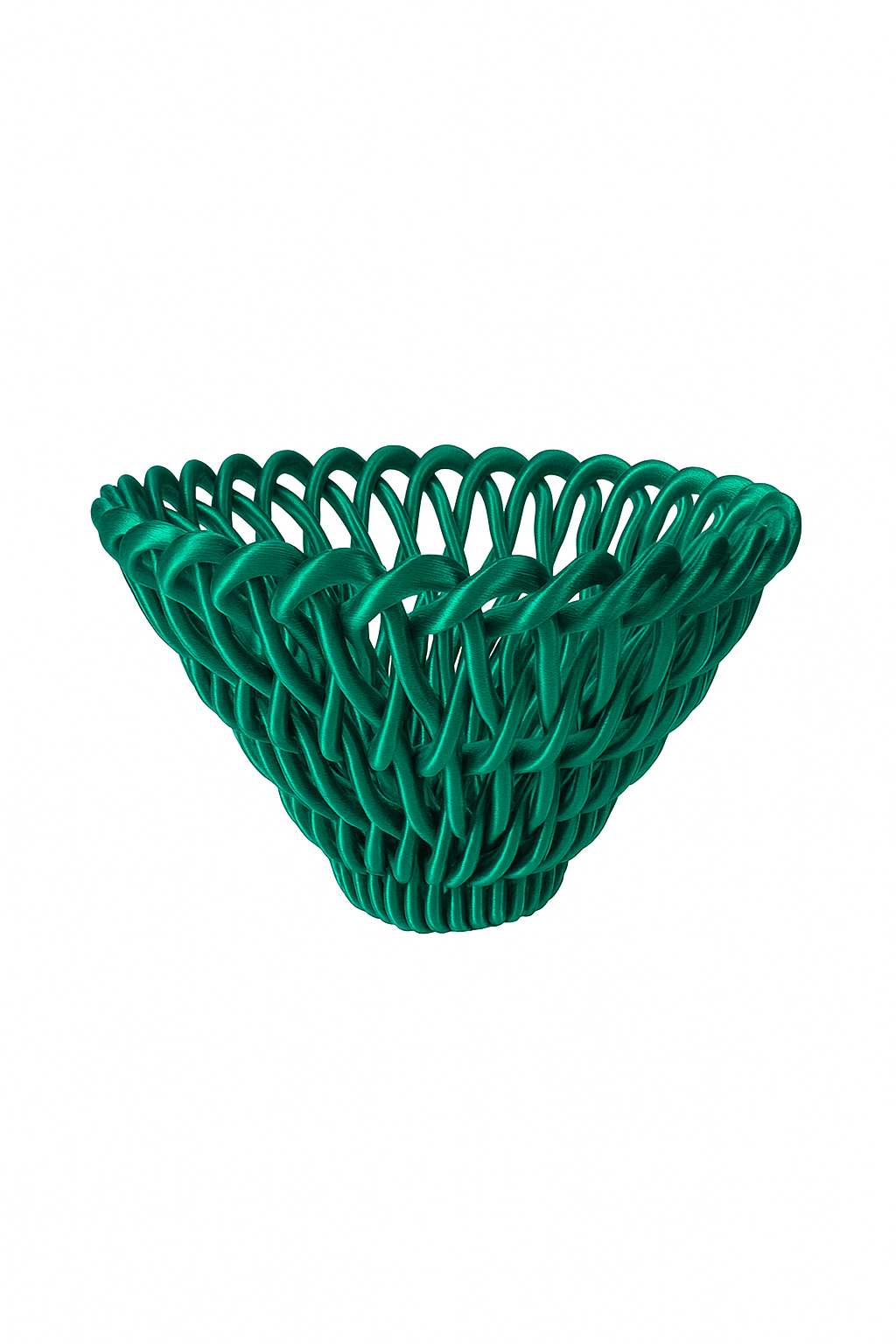 Porta frutta verde in stampa 3D, ciotola decorativa moderna, realizzata artigianalmente in Italia.