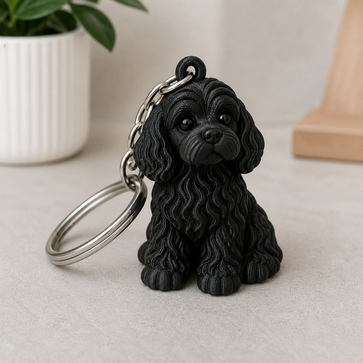 Portachiavi Cavapoo in PLA Silk – Cane 3D Artigianale, Accessorio per Chiavi, Idea Regalo Originale per Amanti dei Cani, Gadget Personalizzato - Color: Black AI [fjoccola-variant-color:Black] [fjoccola-ai:1783006805057]