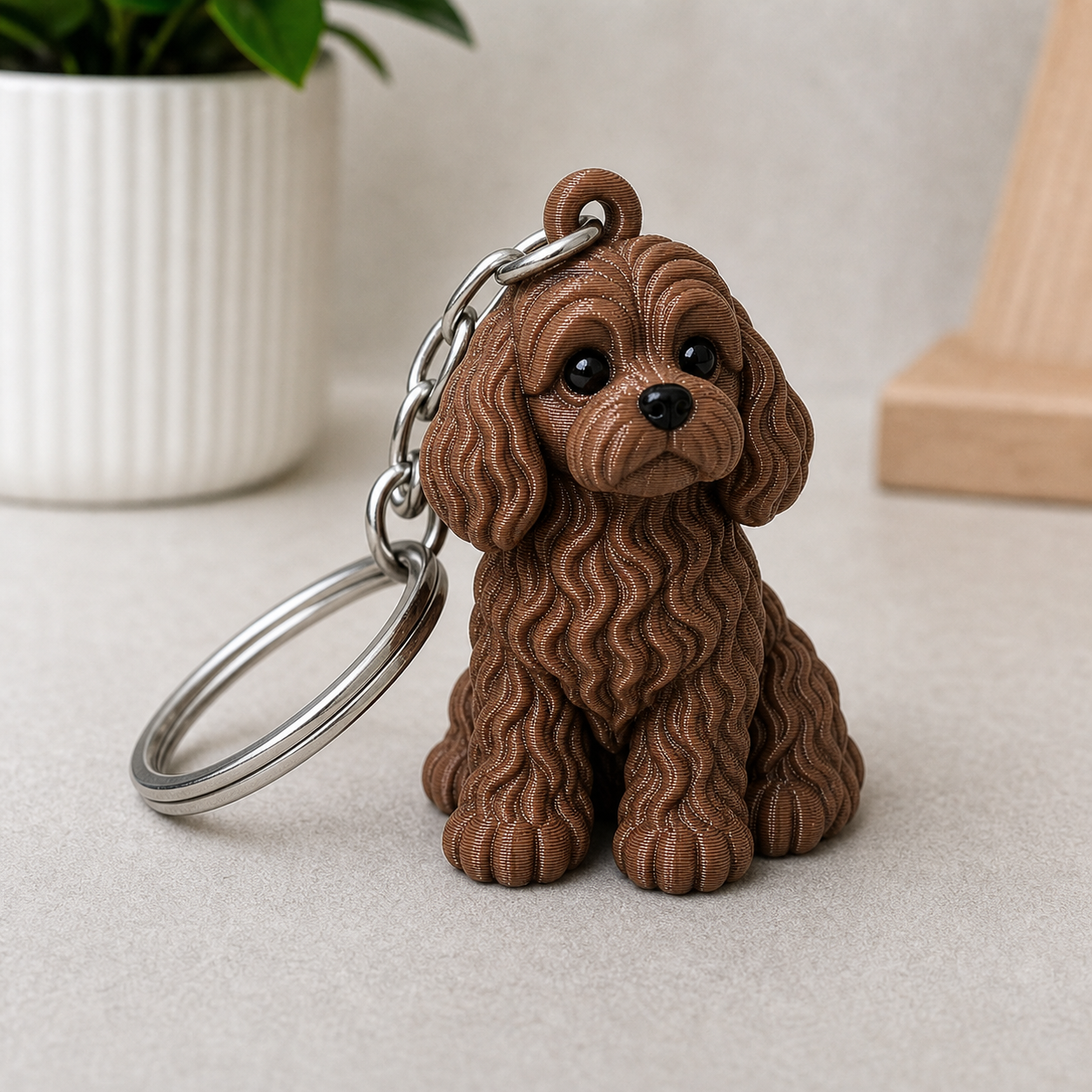 Portachiavi Cavapoo in PLA Silk – Cane 3D Artigianale, Accessorio per Chiavi, Idea Regalo Originale per Amanti dei Cani, Gadget Personalizzato - Color: Marrone AI [fjoccola-variant-color:Marrone] [fjoccola-ai:1783007009760]