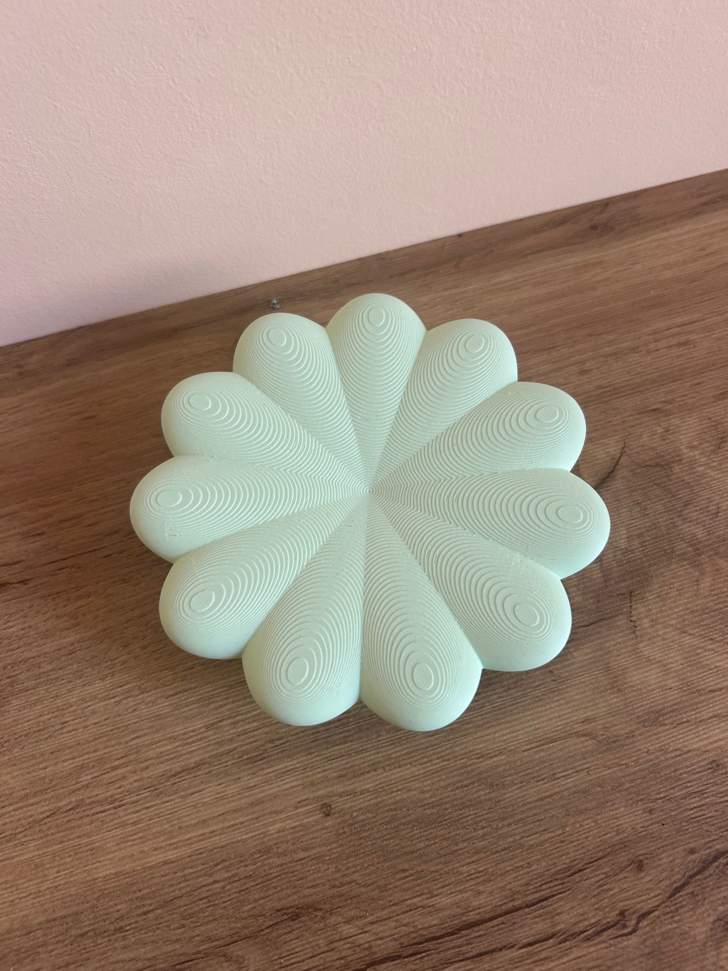 Portasapone 3D Petalo Zen frontale in PLA ecologico