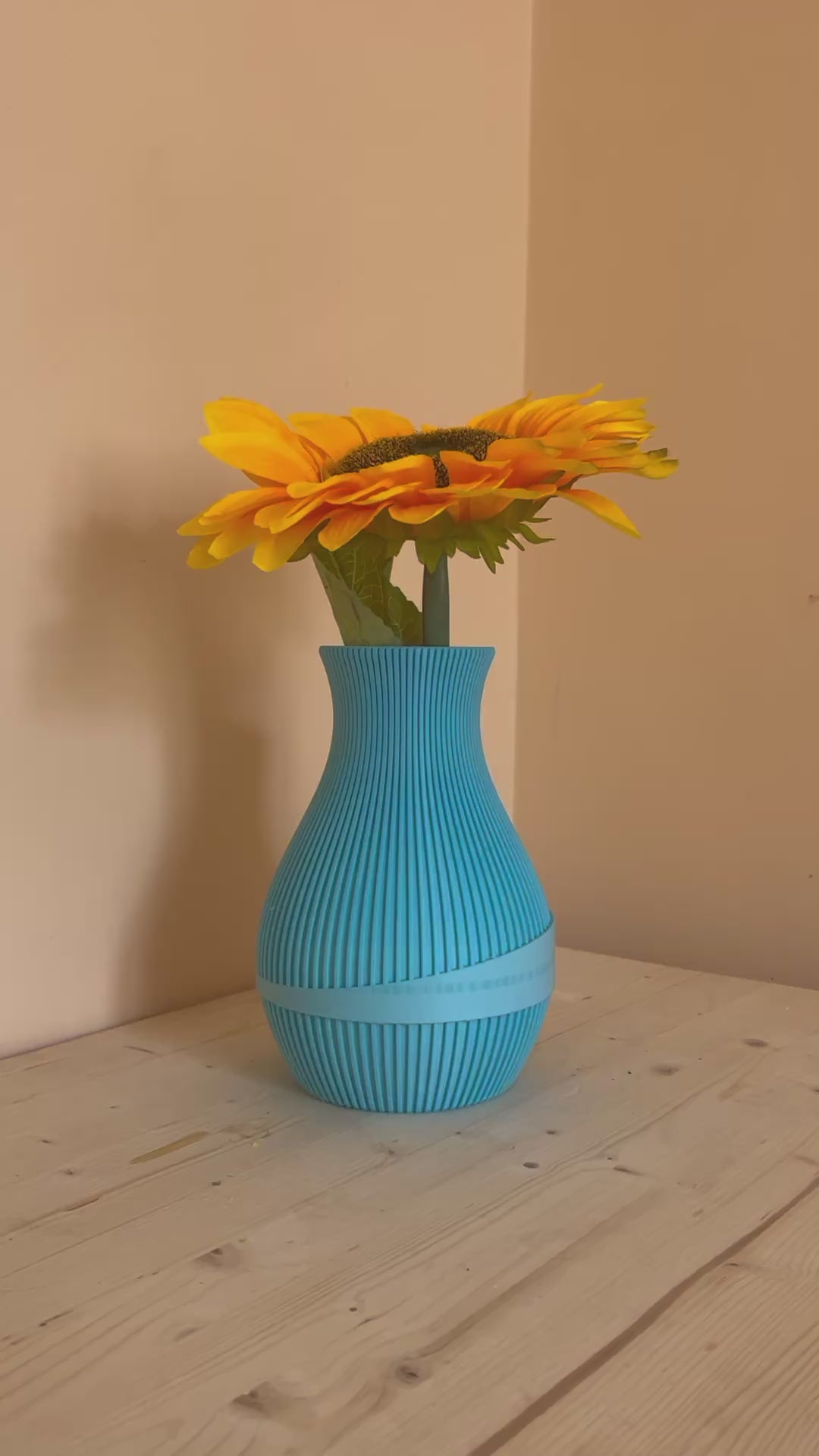Elegant blue flower vase for modern home decor, luxury interior decoration, contemporary decorative vase video
