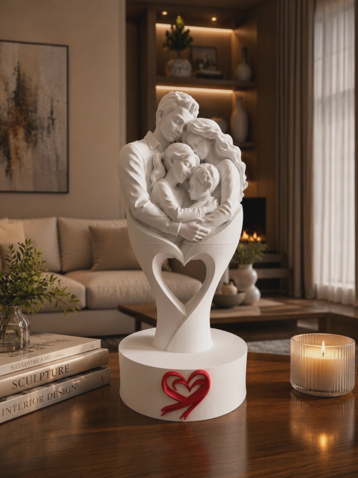 Experience the elegance of "A Hug That Saves." This premium family sculpture symbolizes love, protection and togetherness. Designed for luxury interiors, it is available in multiple sizes and handcrafted using eco-friendly PLA. Perfect as a wedding gift, anniversary gift, housewarming present or timeless home decoration.
