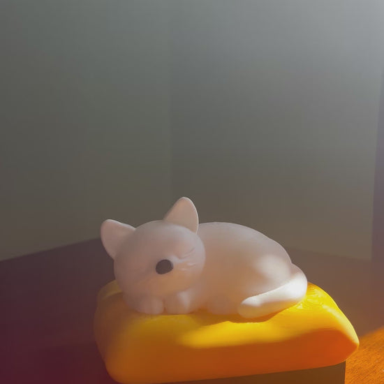 Sleeping cat sculpture available in Small, Medium, and Large sizes. Modern 3D printed decorative ornament designed for elegant interiors, shelves, bedside tables, and office decoration. Perfect home decor and gift for cat lovers.