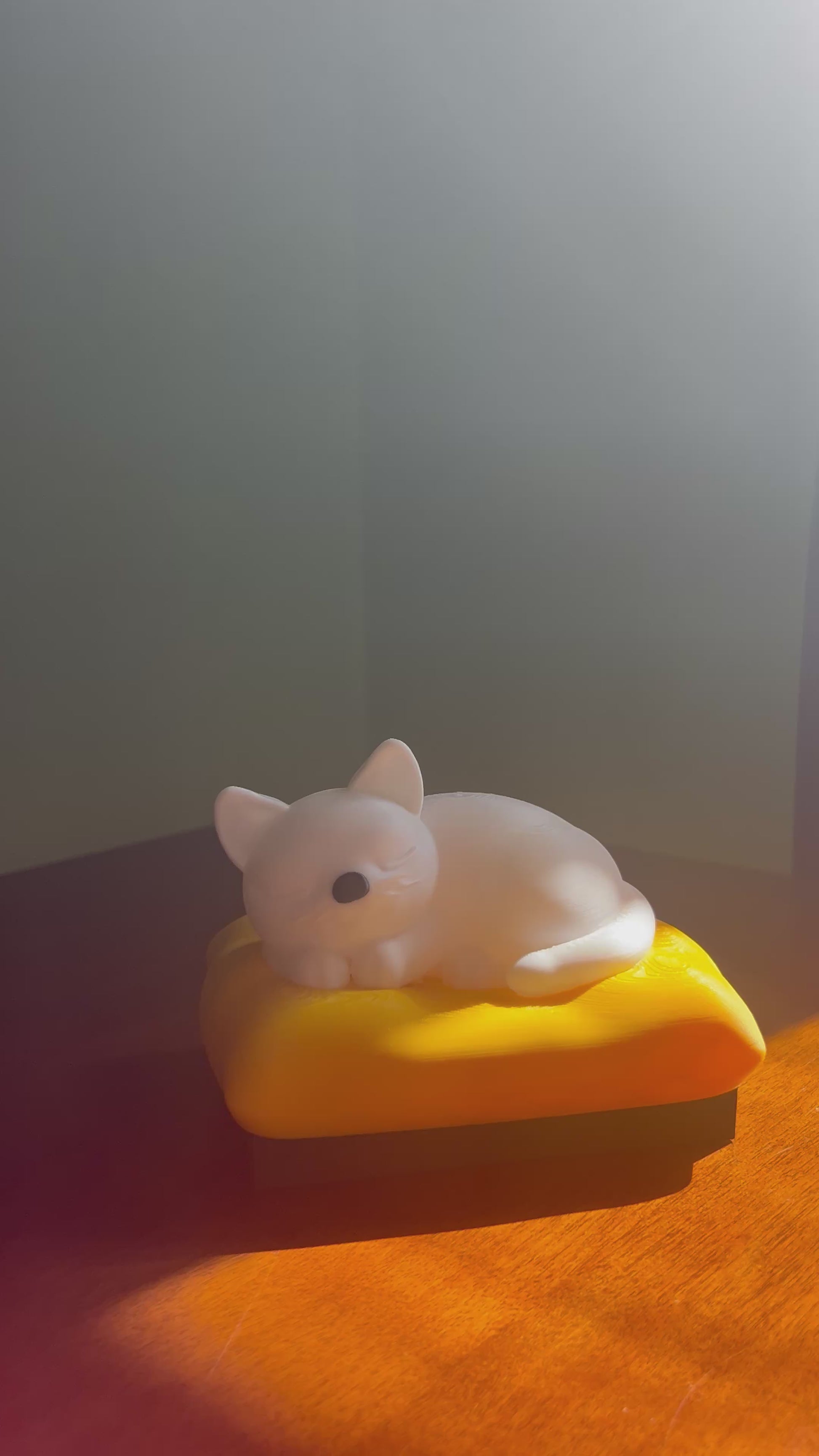 Sleeping cat sculpture available in Small, Medium, and Large sizes. Modern 3D printed decorative ornament designed for elegant interiors, shelves, bedside tables, and office decoration. Perfect home decor and gift for cat lovers.