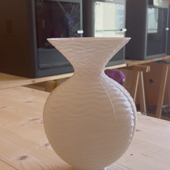 Vaso decorativo moderno Scuola Domenicale in PETG bianco per arredamento contemporaneo video dimostrativo vaso