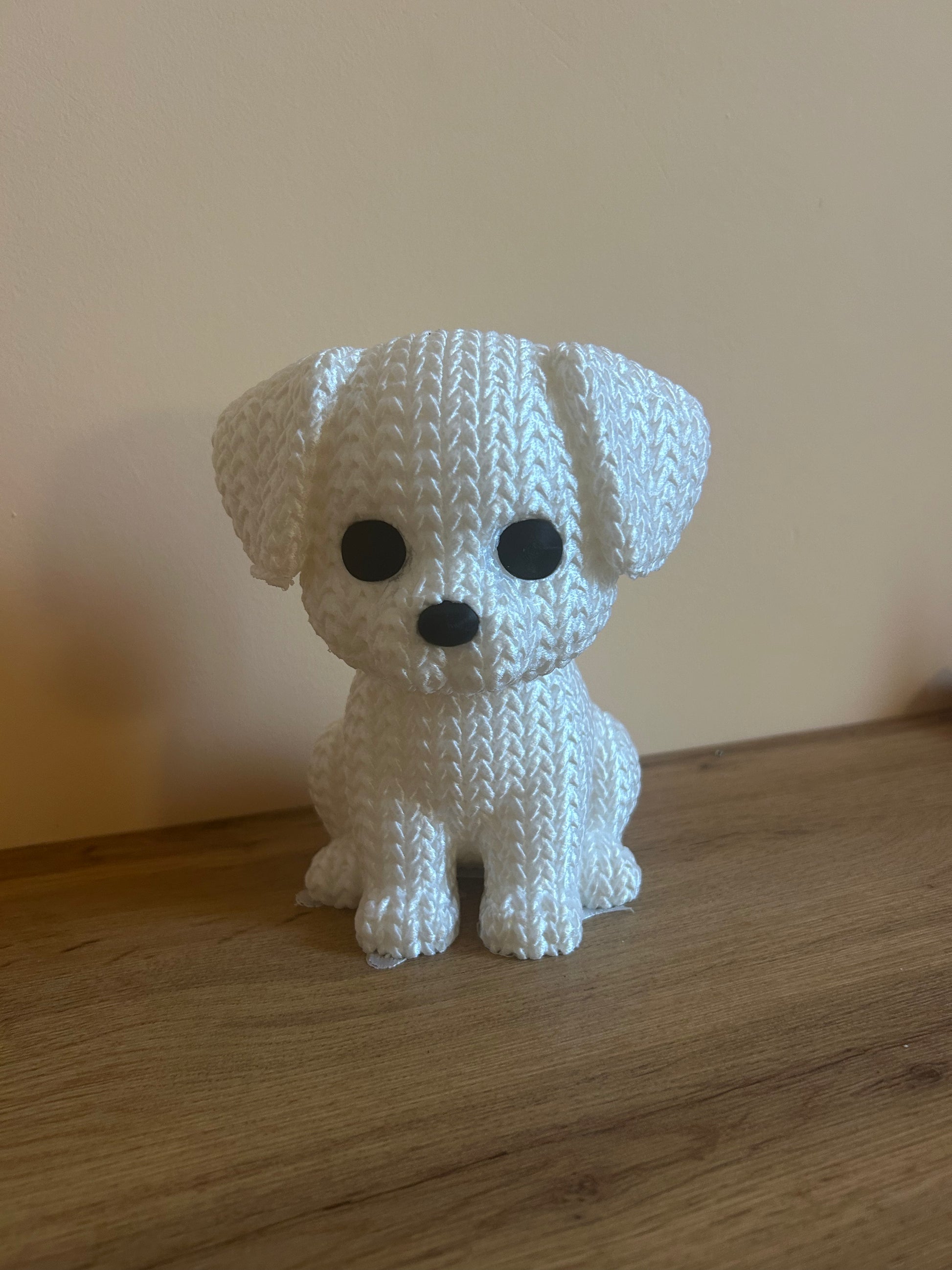 Scultura Cagnolino 3D bianco – decorazione moderna in PLA ecologico Made in Italy