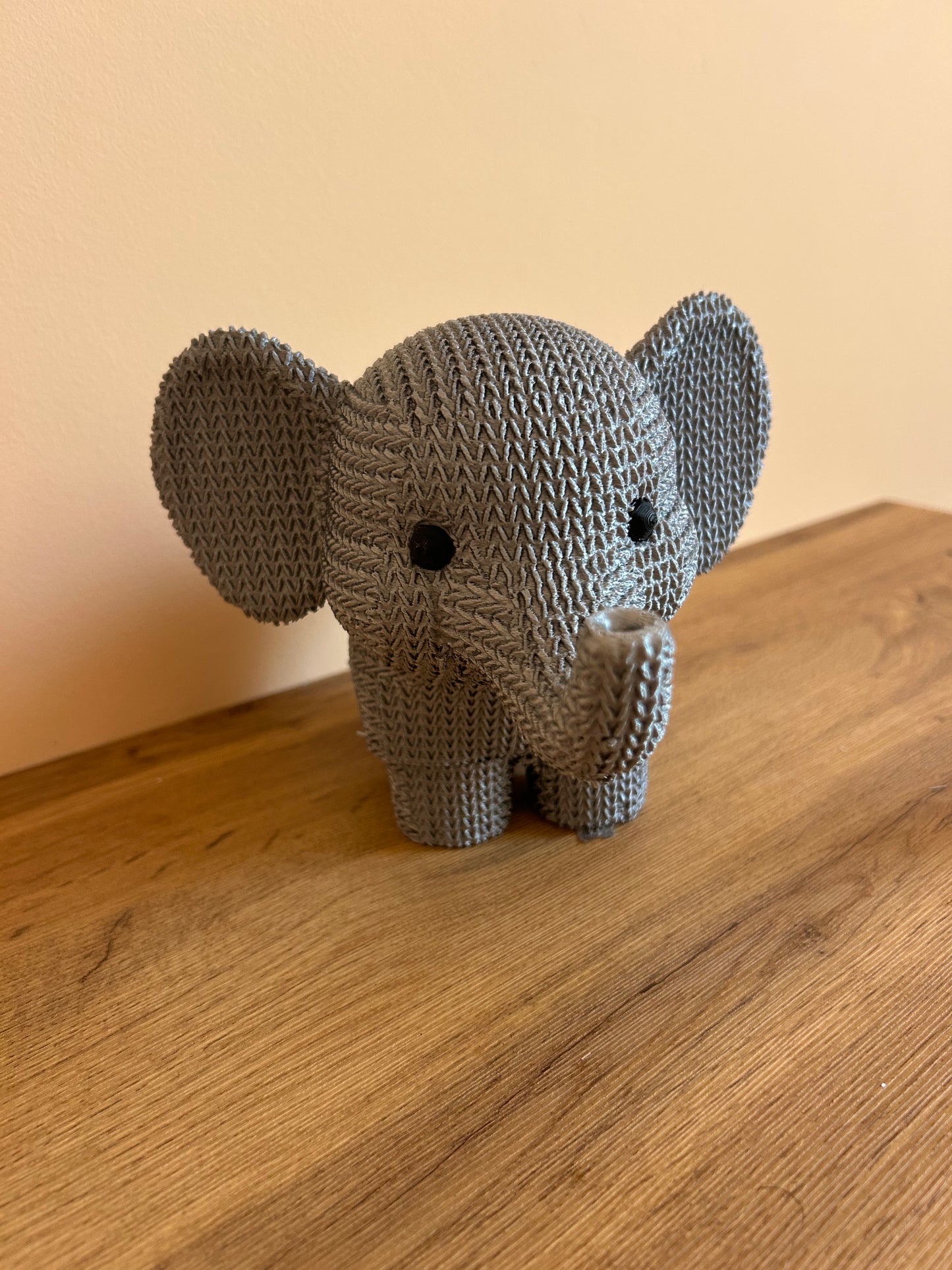 Scultura elefante 3D decorativa realizzata in PLA ecologico Made in Italy